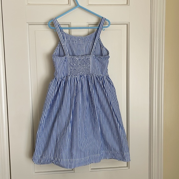 Blue and white striped button front summer dress - Picture 3 of 3